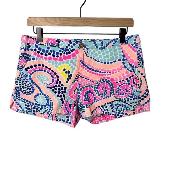 Lilly Pulitzer Adie Shorts Multi Tile Wave Size 4 Summer Style 20948 - Picture 2 of 8